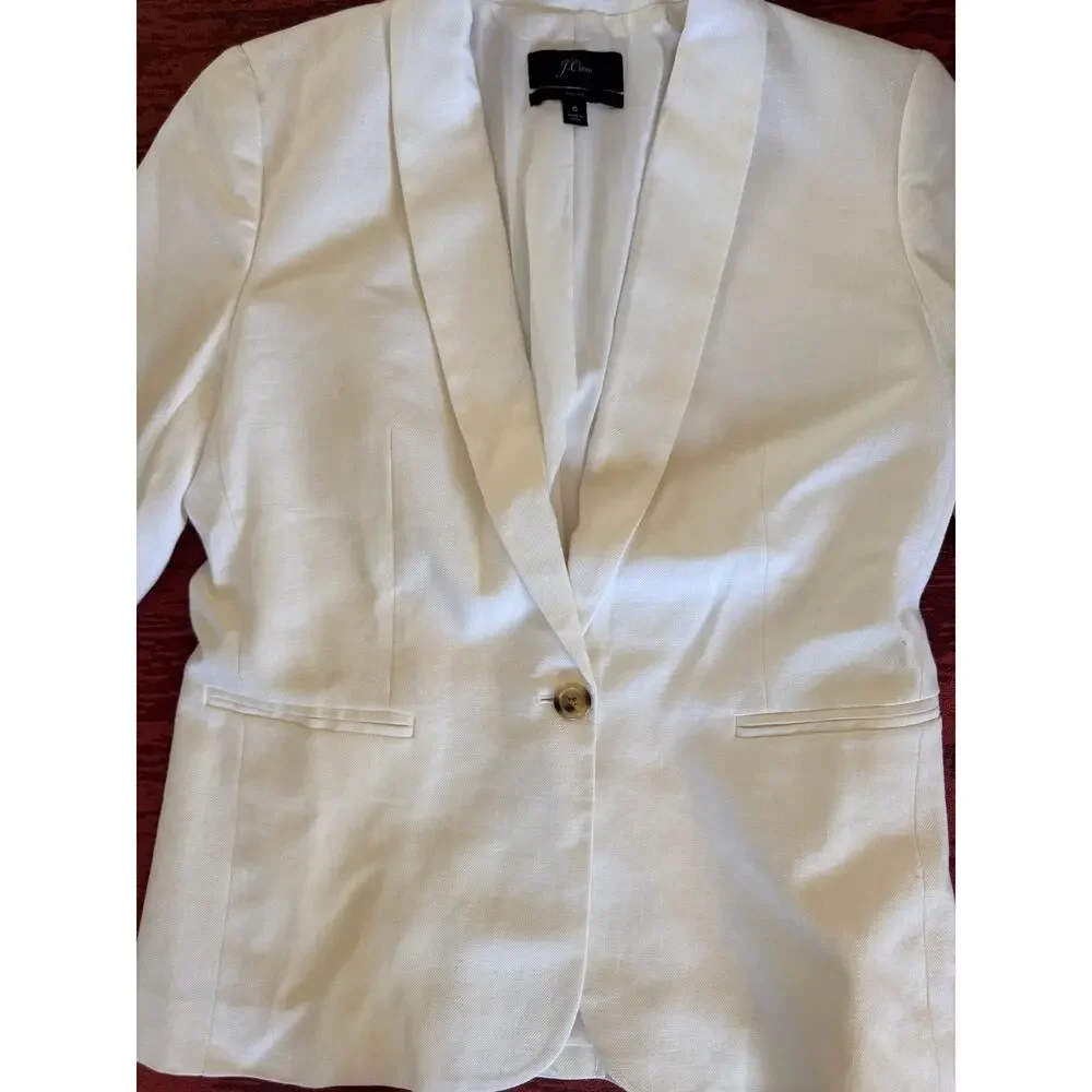 JCREW Parke blazer in stretch linen blend-Ivory Size 6 - Picture 12 of 12